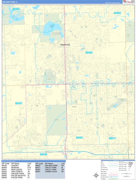 Orland Park Wall Map